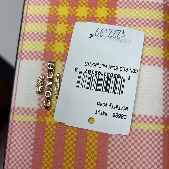 Coach Slim Wallet With Garden Plaid Print
IM/Taffy Multi NWT - Picture 7 of 16